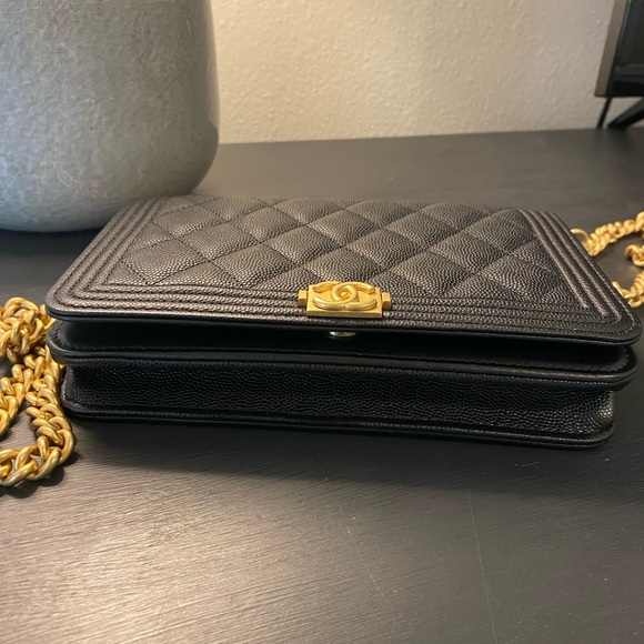 Chanel Boy Wallet on chain in Black - Picture 2 of 11